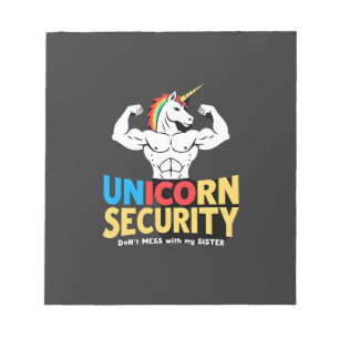 Bloc-note Licorne de sécurité de frère drôle ne plaisante pa