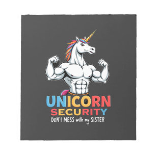 Bloc-note Licorne de sécurité de frère drôle ne plaisante pa