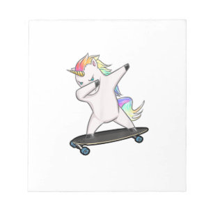 Bloc-note Licorne de skateboard Dabbing Femmes Hommes Enfant