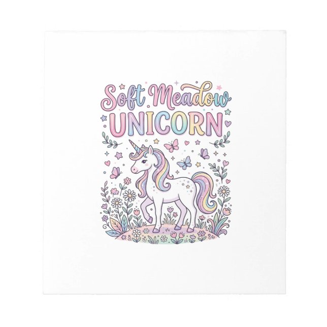 Bloc-note Licorne Douce Prairie Licorne Adorable Conception  (Devant)