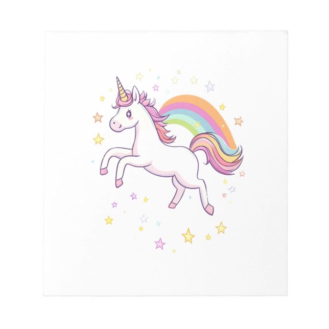 Bloc-note Licorne Étoile Arc-en-ciel (1) (Devant)