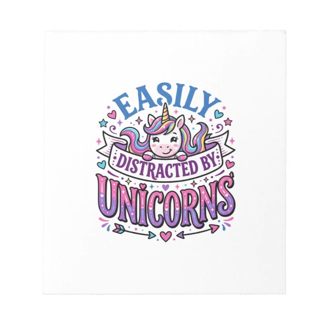 Bloc-note Licorne facilement distrait par les publicités de  (Devant)