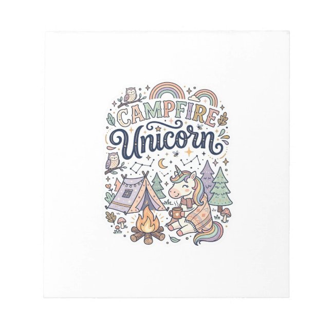 Bloc-note Licorne Feu de camp Licorne Autocollant vectoriel  (Devant)