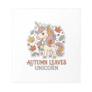 Bloc-note Licorne Feuilles D'automne Licorne Conception Grap