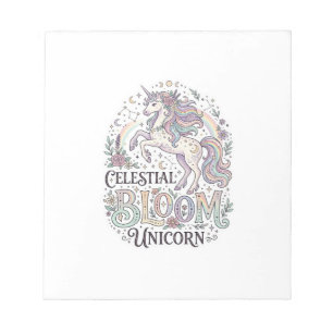 Bloc-note Licorne Fleur Céleste Licorne Vecteur Premium Typo