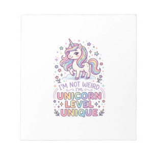Bloc-note Licorne Je ne suis pas bizarre, je suis licorne de