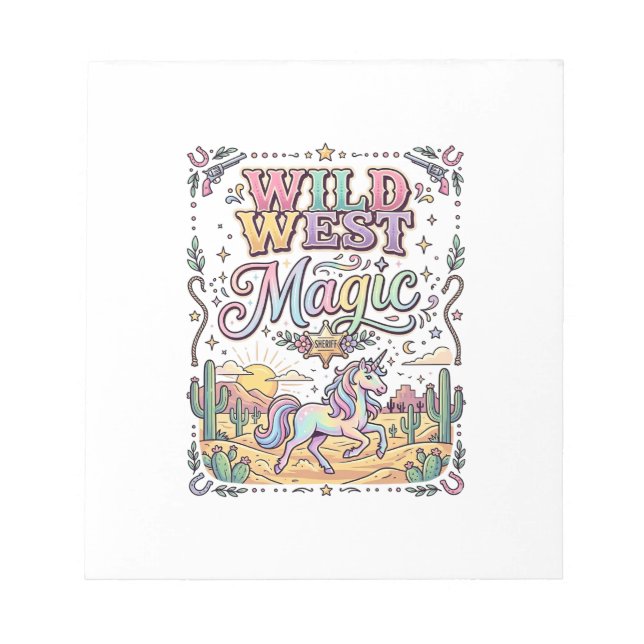 Bloc-note Licorne Magie Far West Original (Devant)