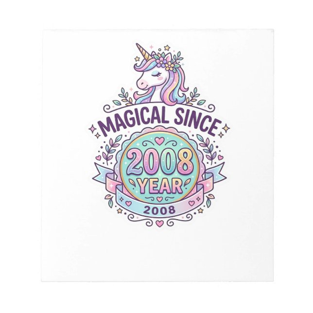 Bloc-note Licorne Magique Depuis Année Graphisme Zazzle D (Devant)