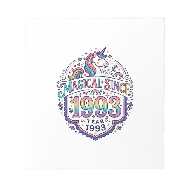 Bloc-note Licorne Magique Depuis Année Tendance Impression à (Devant)