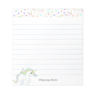 Bloc-note Licorne magique mignonne et étoiles pastel multico