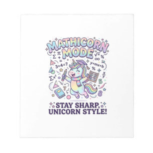 Bloc-note Licorne Mathicorne Mode Charmant Fond Blanc D