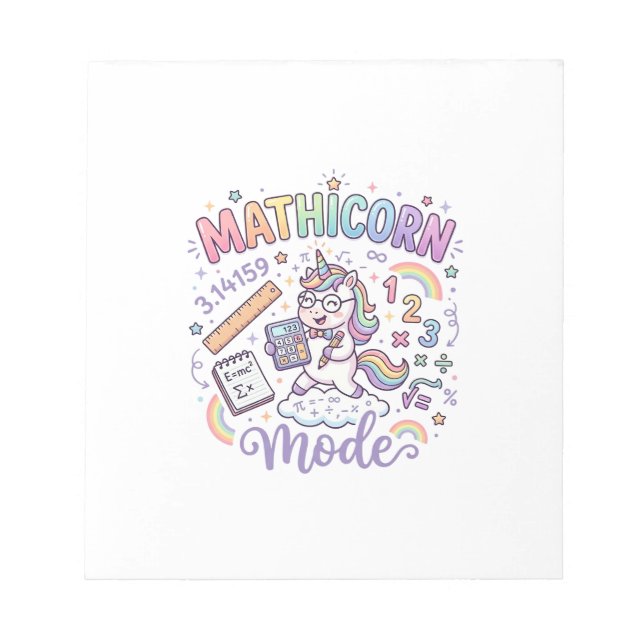 Bloc-note Licorne Mathicorne Mode Conception de typographie  (Devant)
