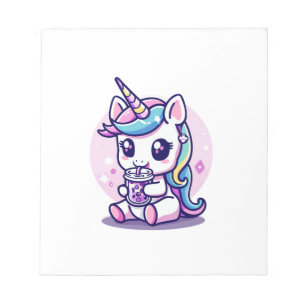 Bloc-note Licorne mignonne mangeant de la soupe de nouilles