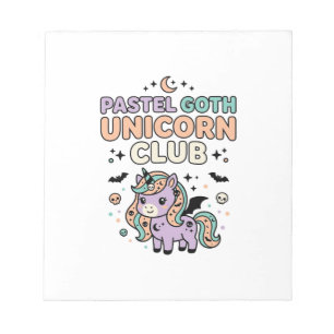 Bloc-note Licorne Pastel Goth Licorne Club Graphique Tendanc