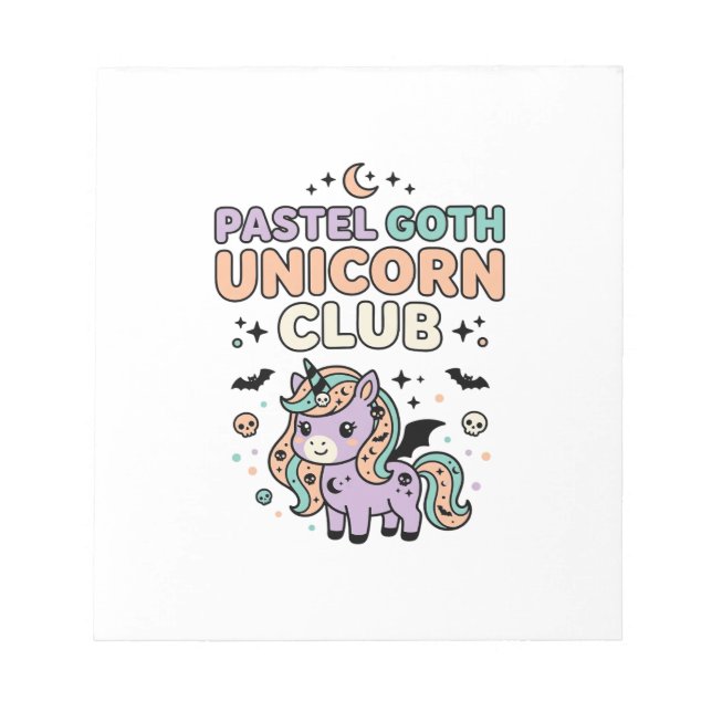 Bloc-note Licorne Pastel Goth Licorne Club Graphique Tendanc (Devant)