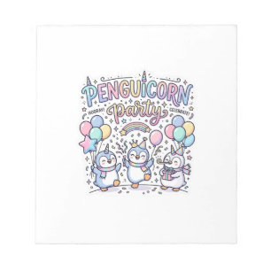 Bloc-note Licorne Penguicorn Party Premium Vecteur Vecteur D