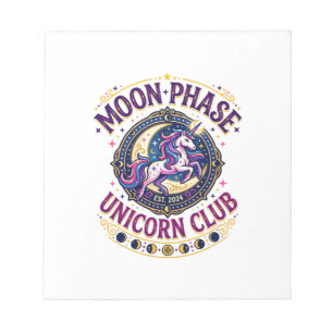 Bloc-note Licorne Phase Lunaire Licorne Club Commercial T-Sh