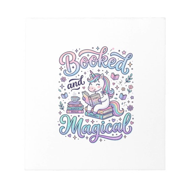 Bloc-note Licorne Réservée et Idée Cadeau Magique Typographi (Devant)