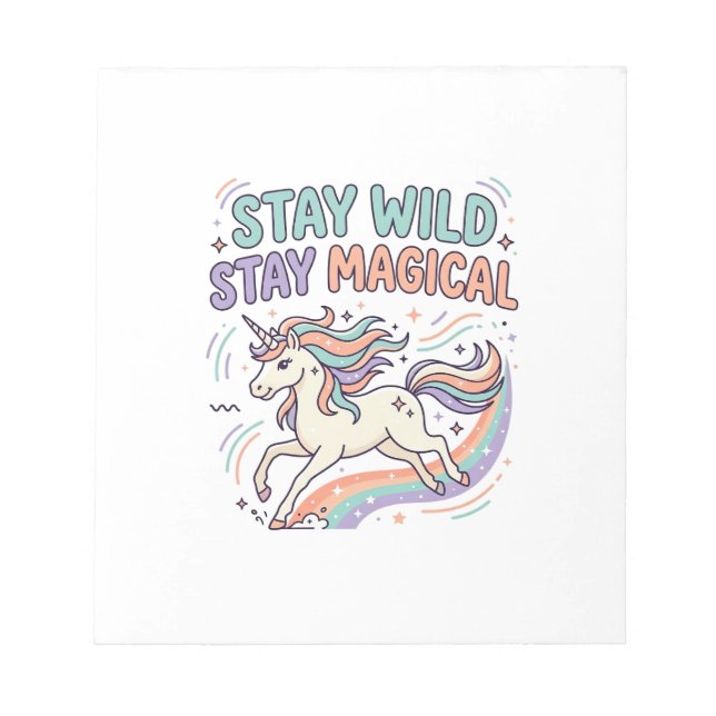 Bloc-note Licorne Reste Sauvage Reste Magique Produit Branch (Devant)