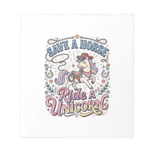 Bloc-note Licorne Sauve un Cheval Monte une Licorne Impressi