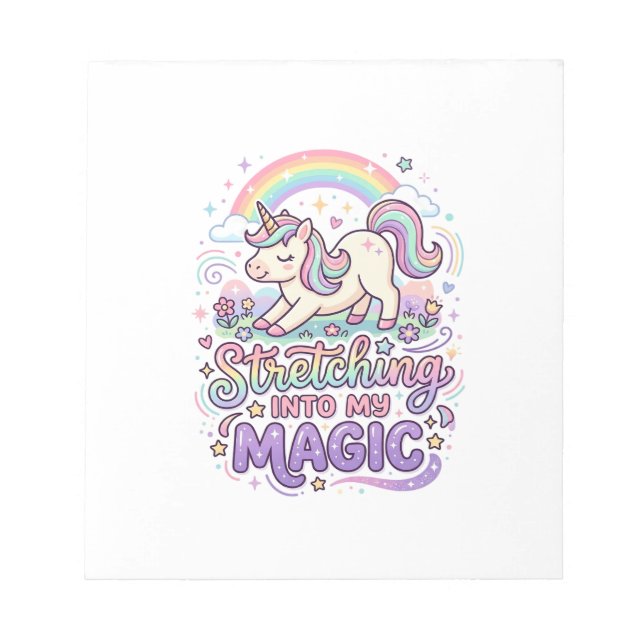 Bloc-note Licorne s'étirant dans ma typographie audacieuse m (Devant)