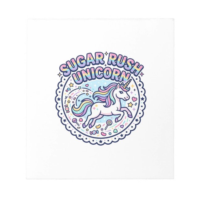 Bloc-note Licorne Sugar Rush Licorne Drôle Cadeau Mignon Des (Devant)