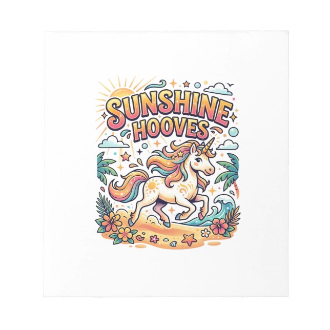 Bloc-note Licorne Sunshine Hooves Commercial Sticker et Shi (Devant)