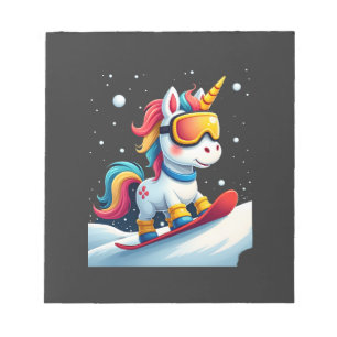 Bloc-note Licorne sur Snowboard - Ski drôle et sports d'hive