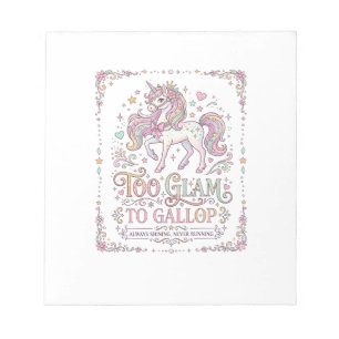 Bloc-note Licorne Trop Glamour pour Galoper Vêtements Adorab