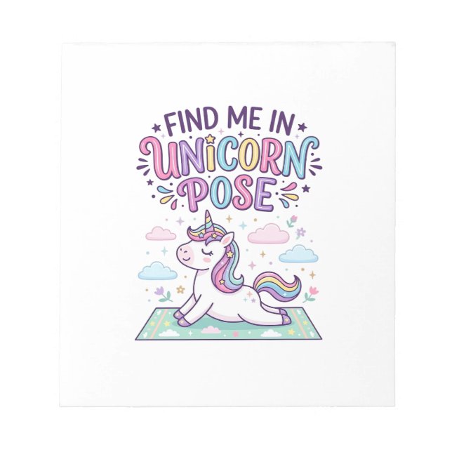 Bloc-note Licorne Trouvez-moi en Licorne Pose Impression Prê (Devant)