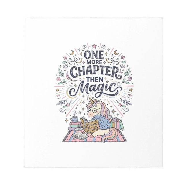 Bloc-note Licorne Un Chapitre De Plus Puis Magie Impression  (Devant)