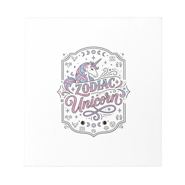 Bloc-note Licorne Zodiaque Licorne Conception De Cadeau Ludi (Devant)