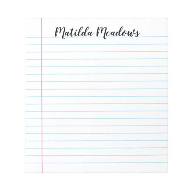 Bloc-note Ligne personnalisée (Devant)