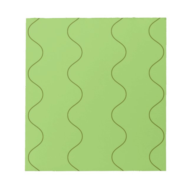Bloc-note Ligne Super verte Wavy Abstraite moderne minimalis (Devant)