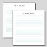 Bloc-note Lignes Bleues Petites Classiques<br><div class="desc">Ce bloc-notes horizontal de lignes bleues est simple et classique. Il est parfait pour un usage personnel,  professionnel ou scolaire.</div>
