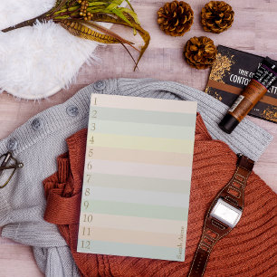 Bloc-note Lignes pastel avec de grands nombres d'or