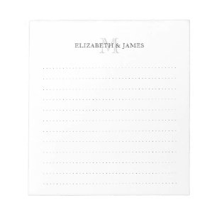 Bloc-note Lignes pointillées simples de deux monogrammes ini