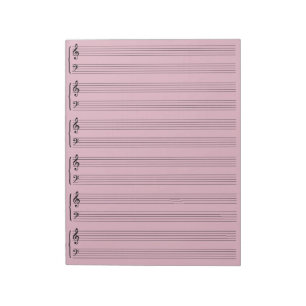 Bloc-note Lilac Music Sheet Paper