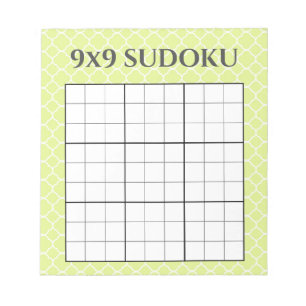 Bloc-note Lime Green Geometric 9x9 Sudoku Grid Template