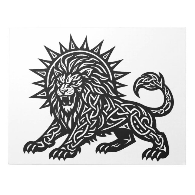 Bloc-note Lion Zodiaque Soleil‑Crinière Lion | BurnsInHell (Devant)