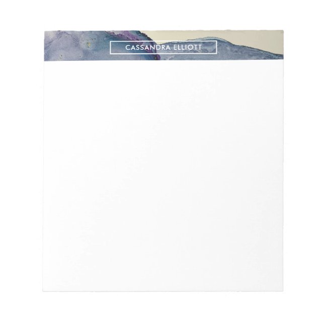 Bloc-note Liquide d'encre alcoolique Bleu & Violet Art Abstr (Devant)