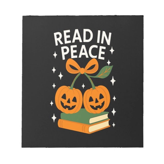 Bloc-note Lire en paix livre drôle d'Halloween (Devant)