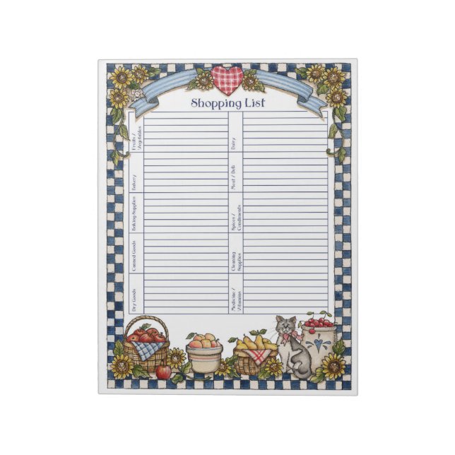 Bloc-note Liste d'achats (Tourné)