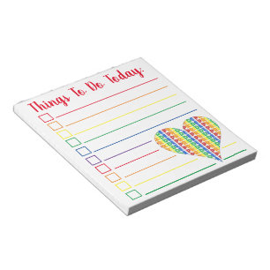 Bloc-note Liste d'amour pour le coeur LGBT Gay pride arc-en-