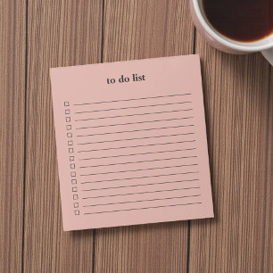 Bloc-note Liste de choses à faire minimaliste Corail Poussié