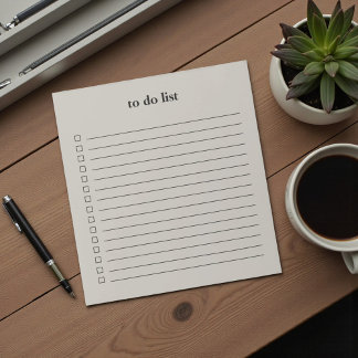 Bloc-note Liste de choses à faire minimaliste professeur Gri