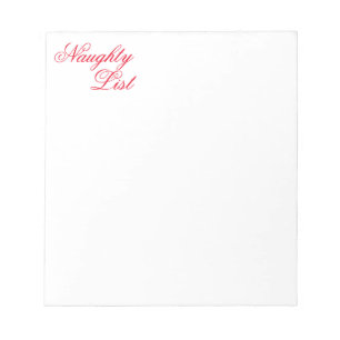 Bloc-note Liste de choses à faire simple Liste de vilains