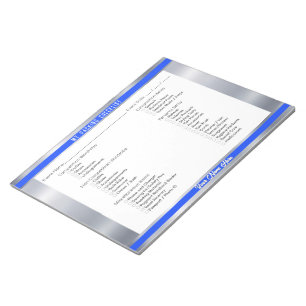 Bloc-note Liste de colisage pour concours Royal Blue et Arge