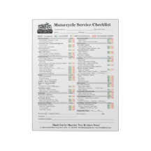 Liste de contrôle de service moto 8.5x11