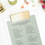 Bloc-note Liste de contrôle mariage<br><div class="desc">Un bloc-notes inhabituel pour que la mariée soit avec une couverture de liste de Mariage pour que la future mariée puisse toujours être au-dessus des choses ! Vous pouvez aussi personnaliser chaque étape ! Consultez l'ensemble de la papeterie mariage de la même Collection! !</div>